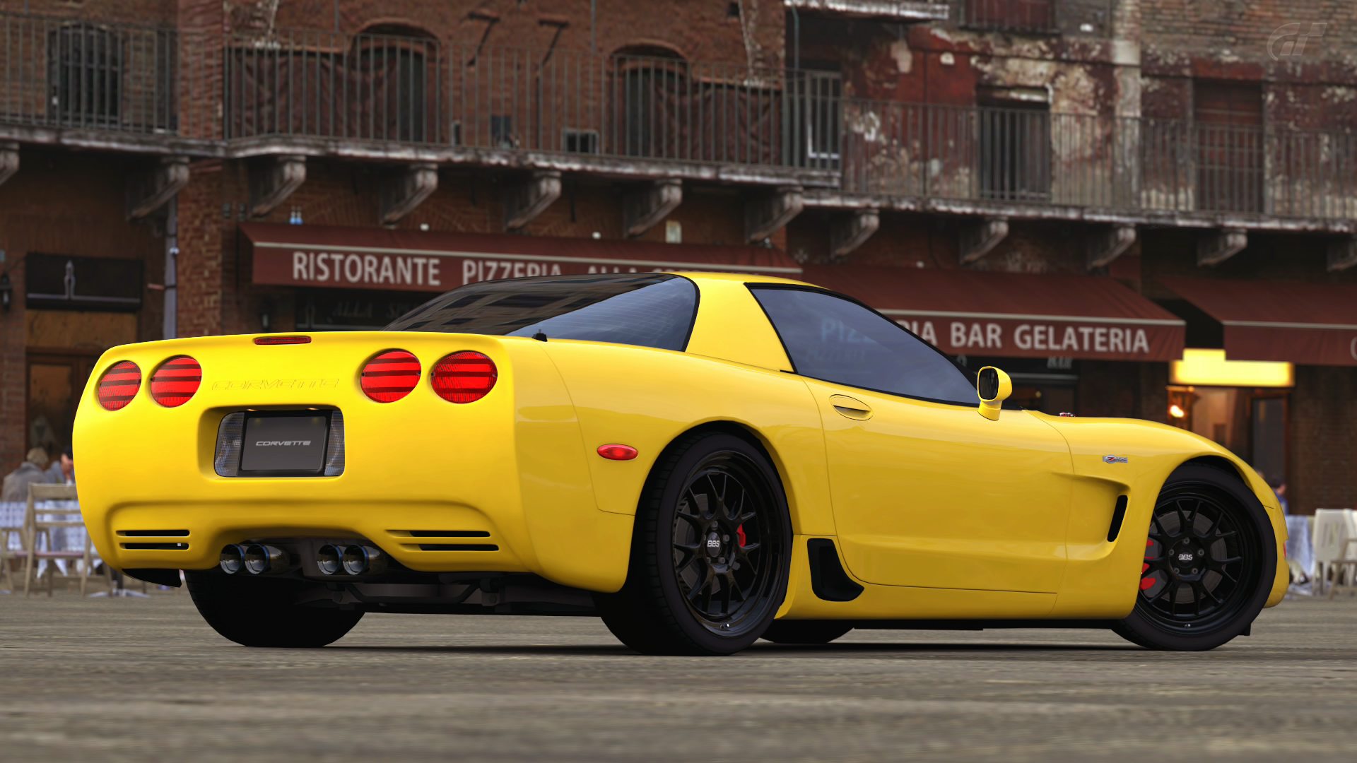 Click to Enlarge-Esc to Close Corvette Generations/C5/C5 2004 Yellow rear Z06 gran_turismo.jpg